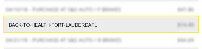 back to health fort lauderdafl