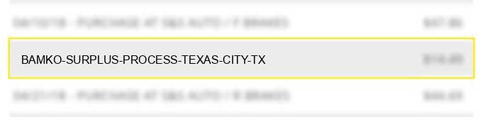 bamko surplus process texas city tx