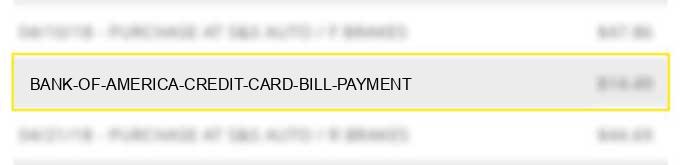 bank of america credit card bill payment