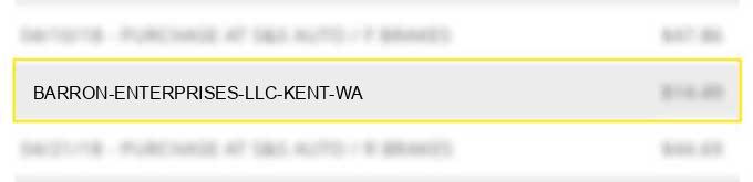 barron enterprises llc kent wa