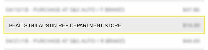 bealls #644 austin ref# department store