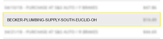 becker plumbing supply south euclid oh