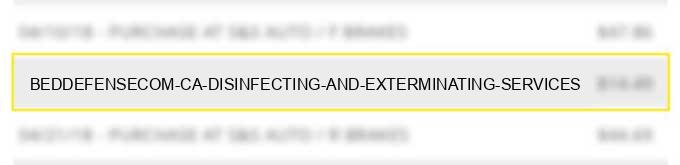 beddefense.com ca disinfecting and exterminating services