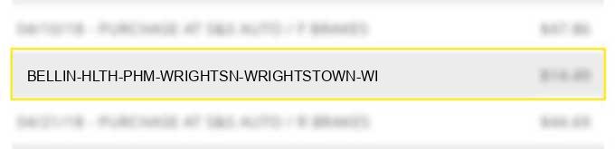 bellin hlth phm wrightsn wrightstown wi