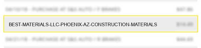 best materials llc phoenix az construction materials