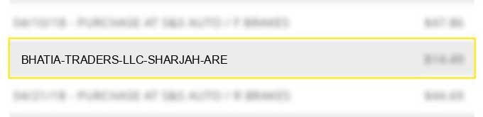 bhatia traders llc sharjah are