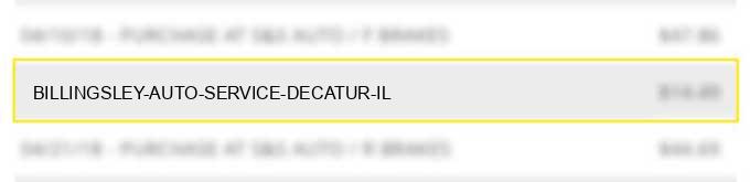 billingsley auto service decatur il