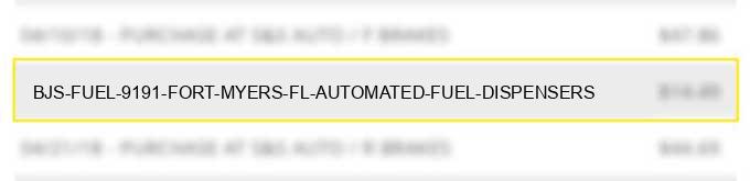 bj's fuel #9191 fort myers fl automated fuel dispensers