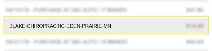 blake chiropractic eden prairie mn