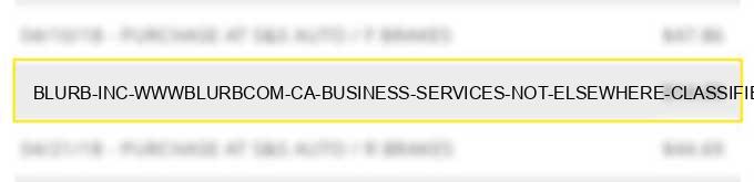 blurb, inc. www.blurb.com ca business services not elsewhere classified