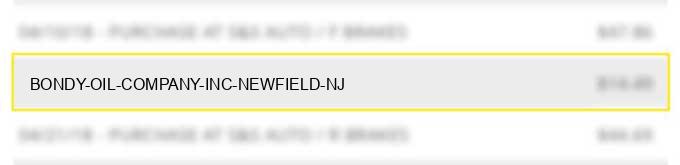 bondy oil company inc newfield nj