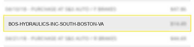 bos hydraulics inc south boston va