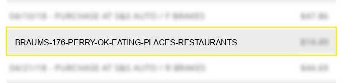 braums #176 perry ok eating places restaurants