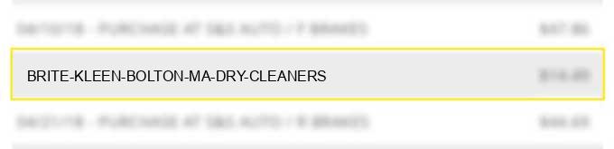 brite kleen bolton ma dry cleaners