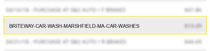 briteway car wash marshfield ma car washes