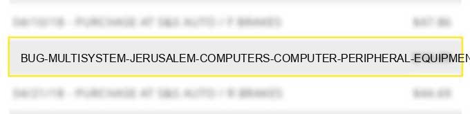 bug multisystem jerusalem computers computer peripheral equipment software