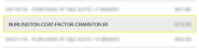 burlington coat factor cranston ri