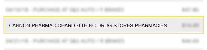 cannon pharmac charlotte nc drug stores pharmacies