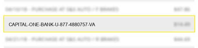 capital one bank u 877-4880757 va