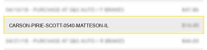 carson pirie scott #0540 matteson il