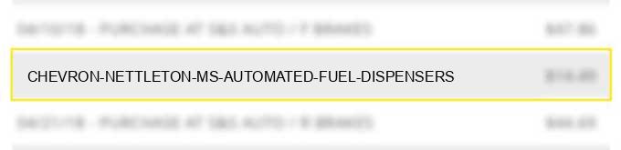 chevron nettleton ms automated fuel dispensers