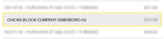 chicks block company gibbsboro nj