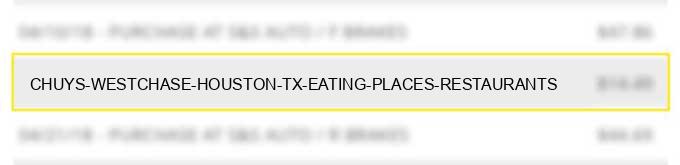 chuy's westchase houston tx eating places restaurants