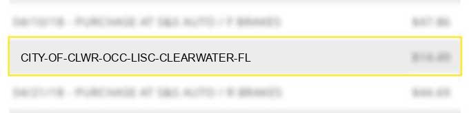 city of clwr occ lisc clearwater fl