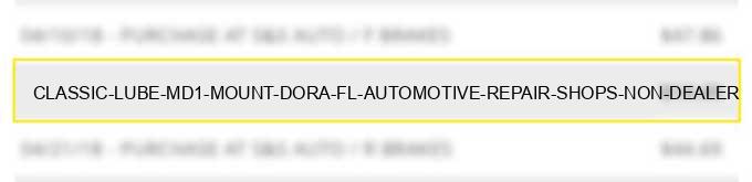 classic lube md1 mount dora fl automotive repair shops (non dealer)