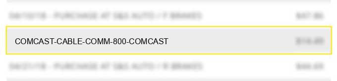 comcast cable comm 800-comcast