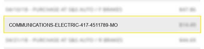 communications & electric 417-4511789 mo