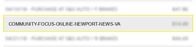 community focus online newport news va