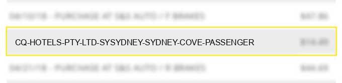 cq hotels pty ltd sysydney sydney cove passenger