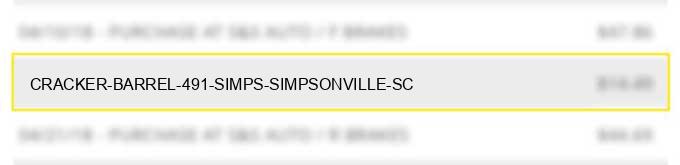 cracker barrel #491 simps simpsonville sc