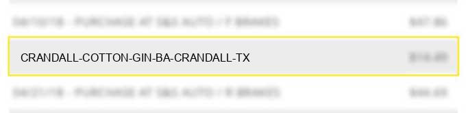 crandall cotton gin ba crandall tx