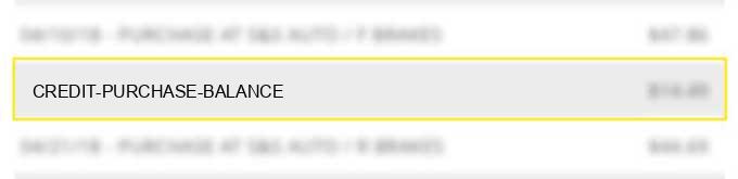 credit purchase balance