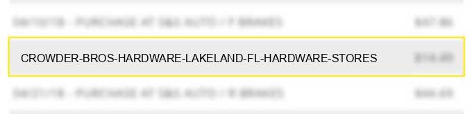 crowder bros. hardware lakeland fl hardware stores