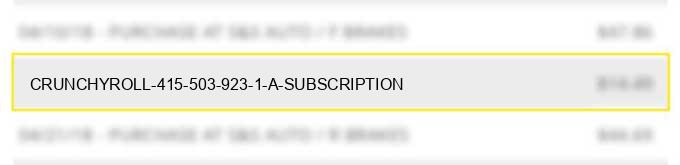 crunchyroll * 415 503 923 1 a subscription