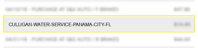 culligan water service panama city fl