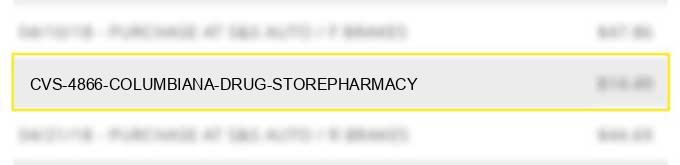 cvs 4866 columbiana drug store/pharmacy