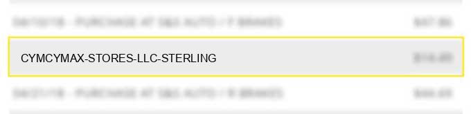 cym*cymax stores llc sterling