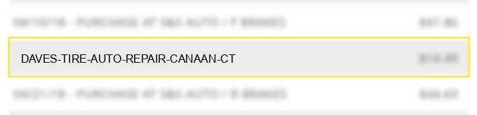 daves tire & auto repair canaan ct