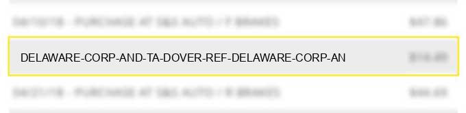 delaware corp and ta dover ref# delaware corp an