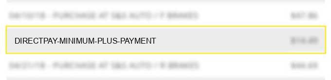 directpay minimum plus payment