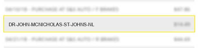 dr john mcnicholas st john's nl