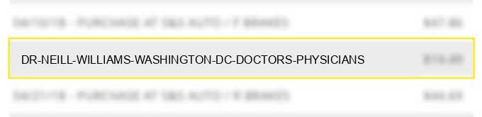 dr neill williams washington dc doctors physicians