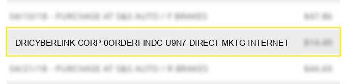 dri*cyberlink corp 0orderfind.c u9n7 direct mktg internet