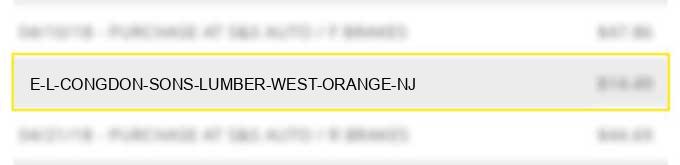 e l congdon sons lumber west orange nj