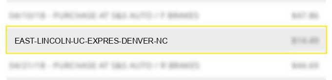 east lincoln uc expres denver nc