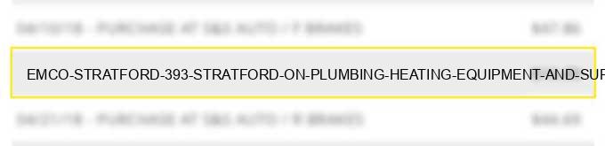 emco stratford #393 stratford on - plumbing & heating equipment and supplies